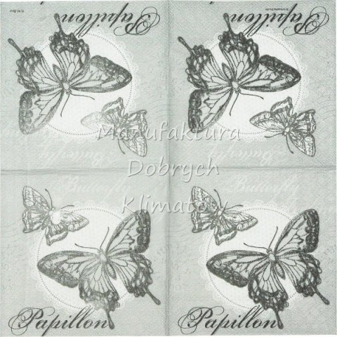 Serwetka nr. 2632 Butterfly feeling grey [25x25]