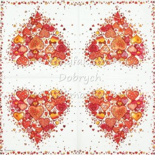 Serwetka nr. 2633 With love white [25x25]
