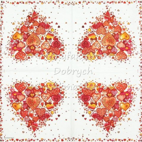 Serwetka nr. 2633 With love white [25x25]