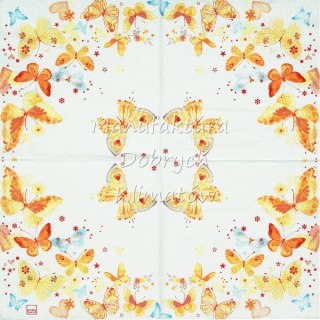 Serwetka nr. 2689 Lovely Butterflies yellow [33x33]