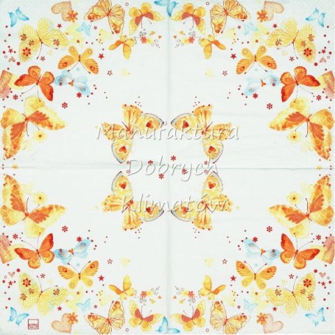 Serwetka nr. 2689 Lovely Butterflies yellow [33x33]