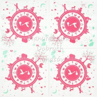 Serwetka nr. 2713 Newborn red [33x33]