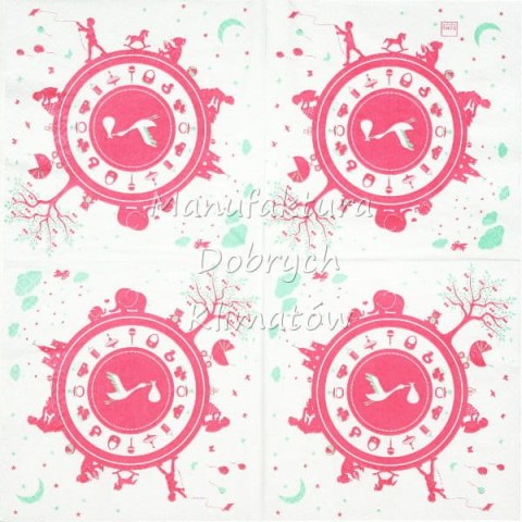 Serwetka nr. 2713 Newborn red [33x33]