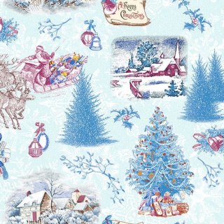 Serwetka nr. 2802 Nostalgic Christmas blue [33x33]