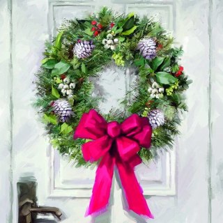 Serwetka nr. 2824 White wreath [33x33]