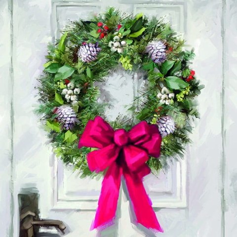 Serwetka nr. 2824 White wreath [33x33]