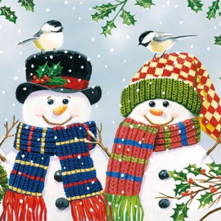 Serwetka nr. 2829 Snowman couple [33x33]