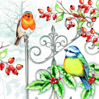 Serwetka nr. 2874 Birds and holly [33x33]