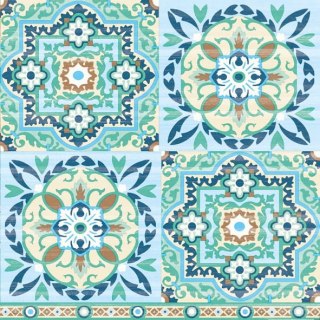 Serwetka nr. 2876 Tiles green [33x33]