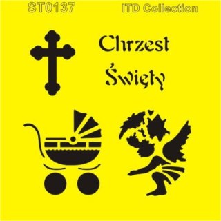 Szablon zmywalny ITD 16x16cm ST0137 Chrzest Święty