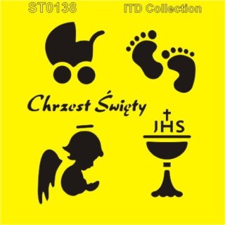 Szablon zmywalny ITD 16x16cm ST0138 Chrzest Święty