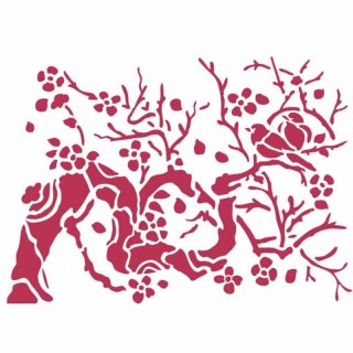 Szablon zmywalny Stamperia 15x20cm ptaszek na gałęzi KSD301