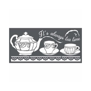 Szablon zmywalny Stamperia 3D 12x25cm TEA TIME KSTDL18