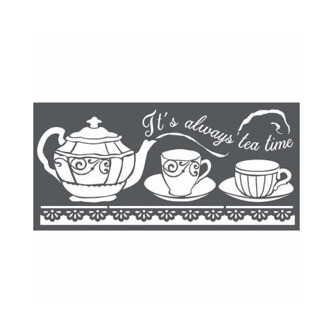 Szablon zmywalny Stamperia 3D 12x25cm TEA TIME KSTDL18