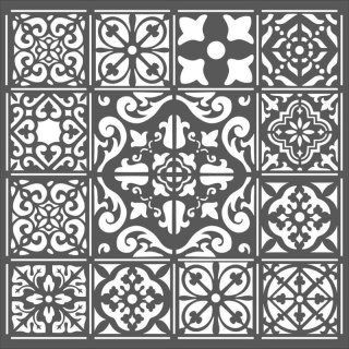 Szablon zmywalny Stamperia 3D 18x18cm AZULEJOS KAFELKI DROBNE KSTDQ25
