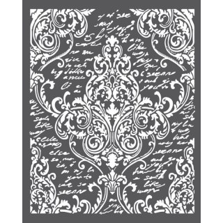 Szablon zmywalny Stamperia 3D 20x25 cm GRAND HOTEL-ARABESKA I PISMO KSTD047