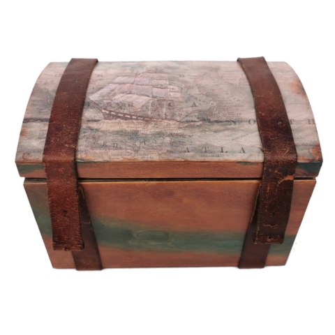 Drewniany kufer pudełko 27x16,5x19cm na skarby, zabawki, prezent