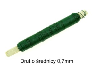 Drut, drucik florystyczny Malowany na Patyku 0,7mm (161236)