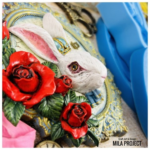 Forma silikonowa Mila Project Głowa zająca w koronie [FMP062]