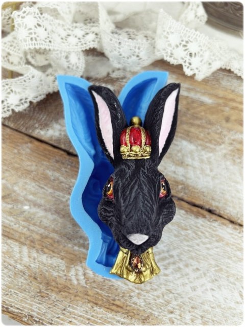 Forma silikonowa Mila Project Głowa zająca w koronie [FMP062]