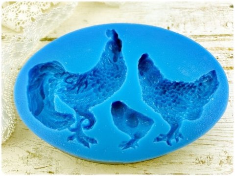 Forma silikonowa Mila Project Kogut, kura i kurczątko [FMP060]