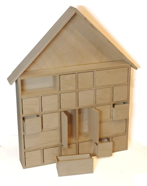 Kalendarz Adwentowy duży - z daszkiem prostym, szufladki 48x56,5x6,4cm