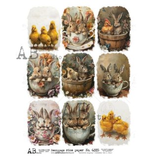 Papier ryżowy decoupage Abstudio A4 AB_6335