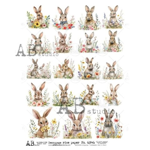 Papier ryżowy decoupage Abstudio A4 AB_6346