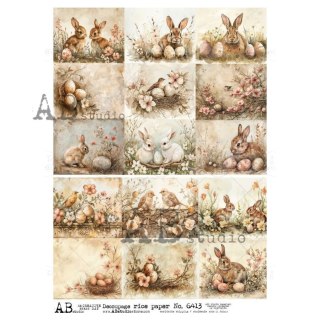 Papier ryżowy decoupage Abstudio A4 AB_6413