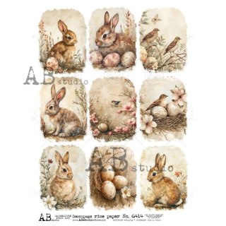 Papier ryżowy decoupage Abstudio A4 AB_6414