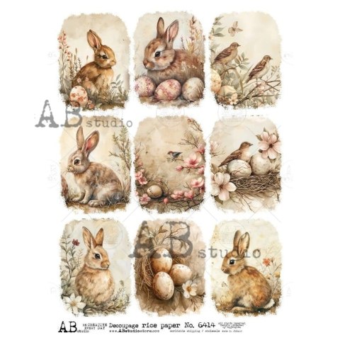 Papier ryżowy decoupage Abstudio A4 AB_6414
