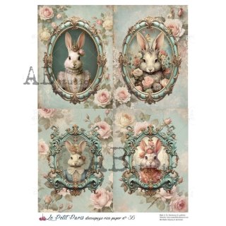 Papier ryżowy decoupage Le Petit Paris no 44 Abstudio A4 LPP0036