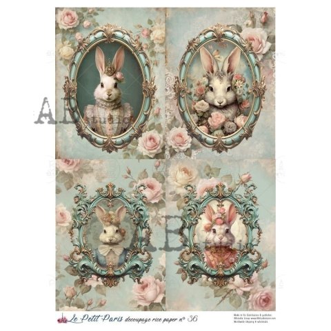 Papier ryżowy decoupage Le Petit Paris no 44 Abstudio A4 LPP0036