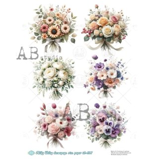 Papier ryżowy decoupage Milky Valley Abstudio A4 ABMV-0575