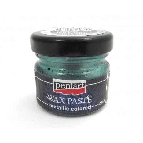 Pentart - Pasta woskowa metaliczna 20ml - turkusowa(26684)