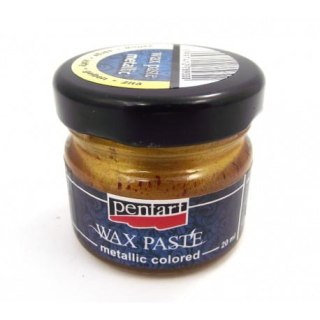 Pentart - Pasta woskowa metaliczna 20ml - żółta (26679)