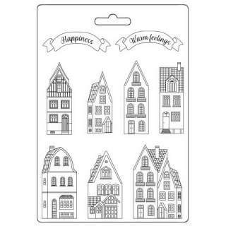 STAMPERIA - FOREMKA DO ODLEWÓW 21x29,7 cm DOMKI, KAMIENICZKI [K3PTA565]
