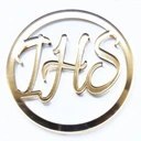 Topper IHS - dekoracja na bok tortu złote lustro