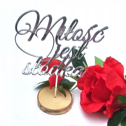 MDK Topper z Imionami, Ślub- lustro! 18cm