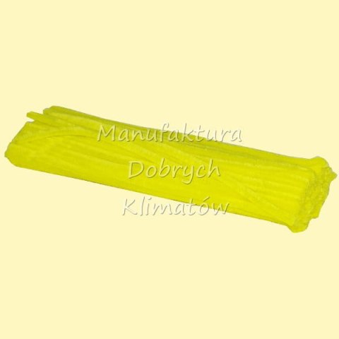 Druciki kreatywne - wyciory CHENILLE rozm,8mm 30cm/10szt - kolor Cytrynowy 50