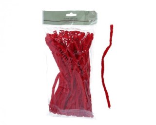 Druciki kreatywne - wyciory CHENILLE rozm,8mm 30cm/10szt - kolor Czerwone 02