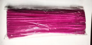 Druciki kreatywne - wyciory CHENILLE rozm,8mm 30cm/100szt - kolor Fuksja 41