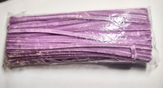 Druciki kreatywne - wyciory CHENILLE rozm,8mm 30cm/100szt - kolor Lawendowy 27