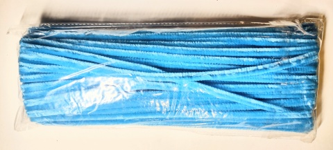 Druciki kreatywne - wyciory CHENILLE rozm,8mm 30cm/100szt - kolor Niebieski 24