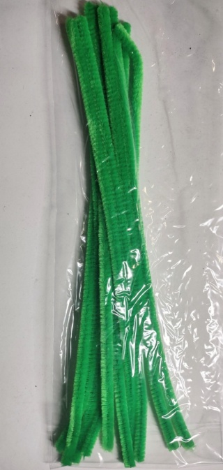 Druciki kreatywne - wyciory CHENILLE rozm,8mm 30cm/100szt - kolor Zielony 51