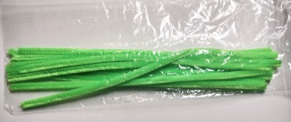 Druciki kreatywne - wyciory CHENILLE rozm,8mm 30cm/10szt - kolor Jasno zielony 07