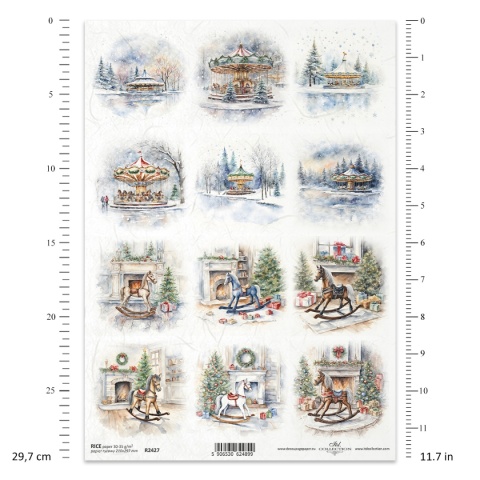 ITD Papier ryżowy do decoupage A4 R 2427