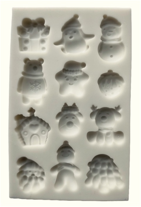 PENTART FOREMKA SILIKONOWA 12 ELEMENTÓW ŚWIĄTECZNYCH 9,5x6cm