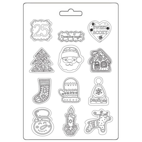 STAMPERIA - FOREMKA TEKSTURA A5 CANDY CHRISTMAS ELEMENTY STAMPERIA - FOREMKA TEKSTURA A5 CANDY CHRISTMAS ELEMENTY