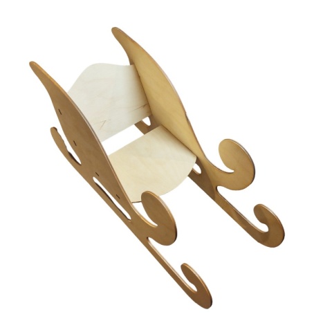 Sanie Św. Mikołaja sklejka 3D - ok. 120x54x48mm - średnie (409)